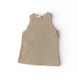 SOLD Women’s pink shiny Sleeveless Top by Runway Paris Size S/M